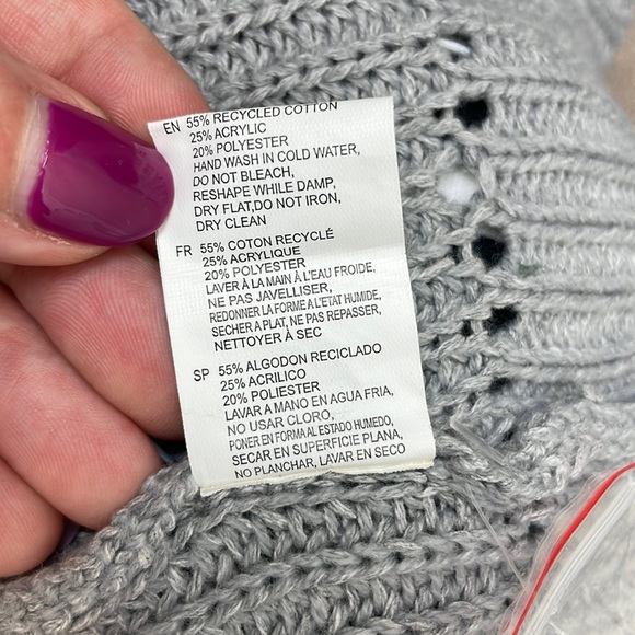 Cloth by Design Pointelle Tunic Gray Cardigan - Picture 9 of 9